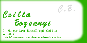 csilla bozsanyi business card